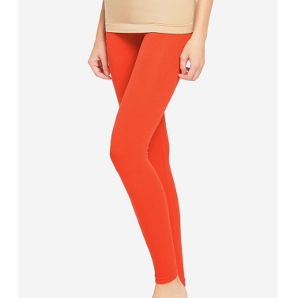 MOPAS LEGGINGS, NEON ORANGE, Seamless, Ankle length, Adult Free Size